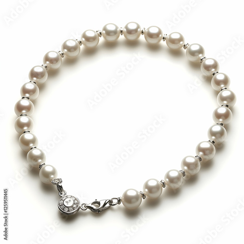 Wallpaper Mural Elegant pearl bracelet on white. Jewelry gift Torontodigital.ca