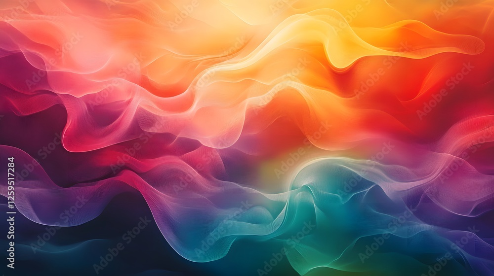 Fototapeta premium Abstract Colorful Waves: A Symphony of Hues