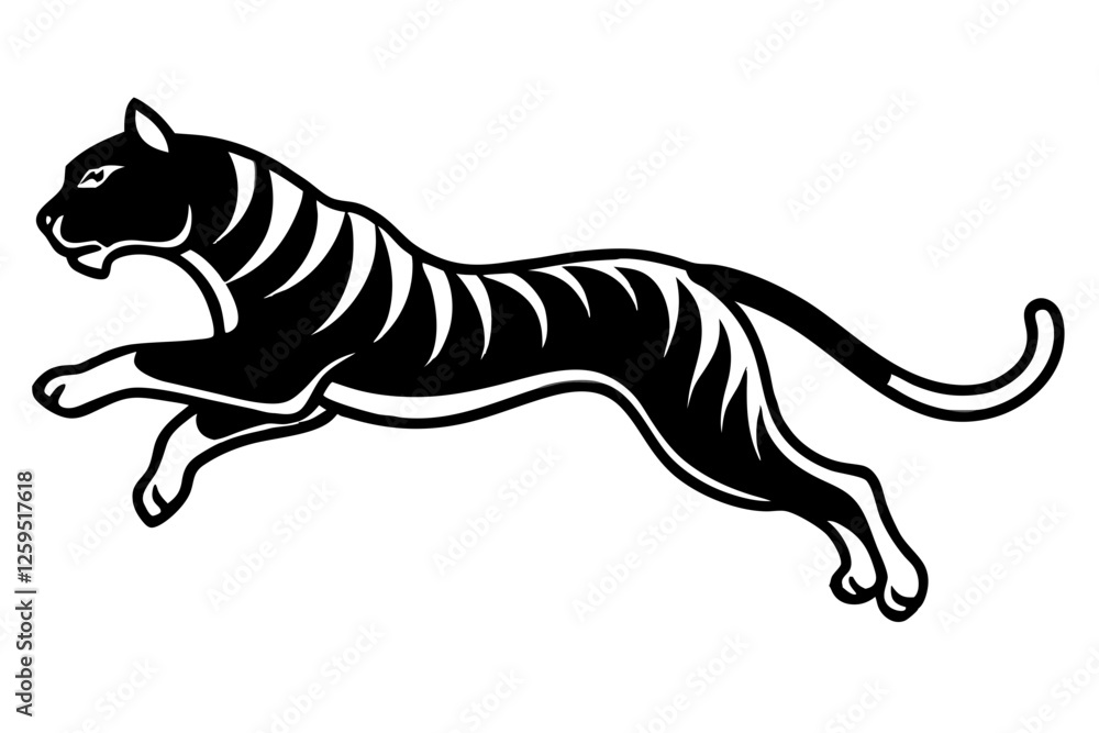 Obraz premium jumping tiger silhouette