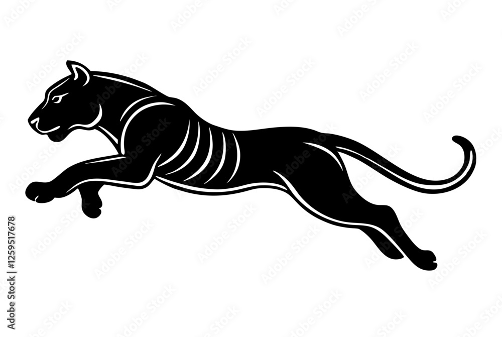 Fototapeta premium jumping tiger silhouette 