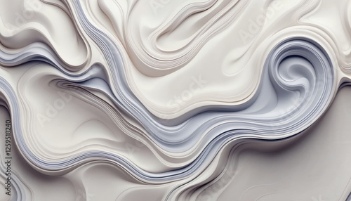 Abstract Fluid Art Flowing with Smooth Gray and White Textures photo