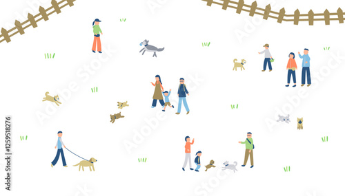 ドッグランのイラスト