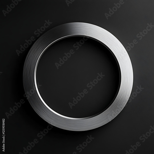 Silver Metal Circle on Dark Background