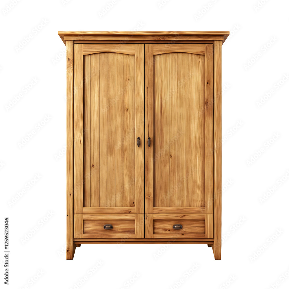 Classic Wooden Wardrobe with Two Drawers Classic Wooden Wardrobe with Two Drawers