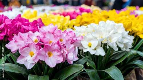 Wallpaper Mural Colorful Flower Display at Market with Vibrant Orchids in Bloom Torontodigital.ca