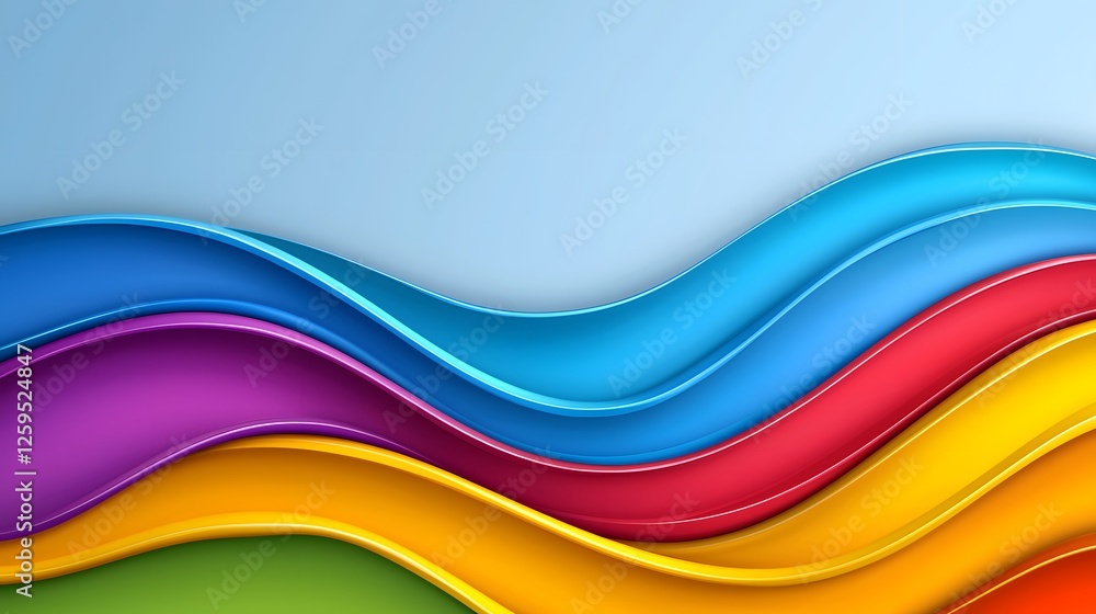 Colorful Curved Waves Background Design with Soft Gradient Flow Colorful Curved Waves Background Design with Soft Gradient Flow