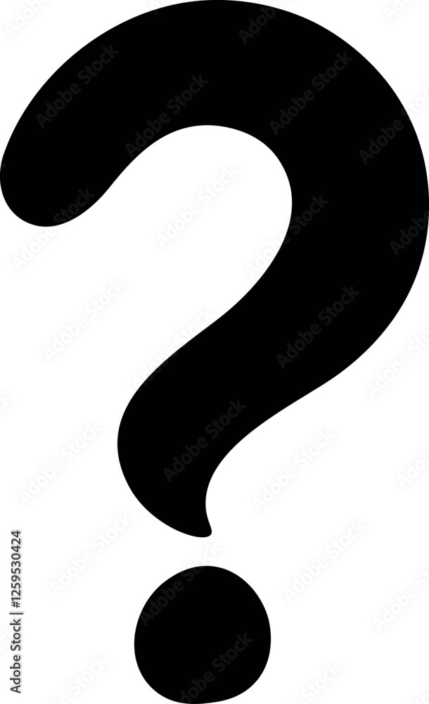 Classic Solid Black Question Mark Vector Icon Classic Solid Black Question Mark Vector Icon