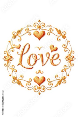 Love typography heart image, 