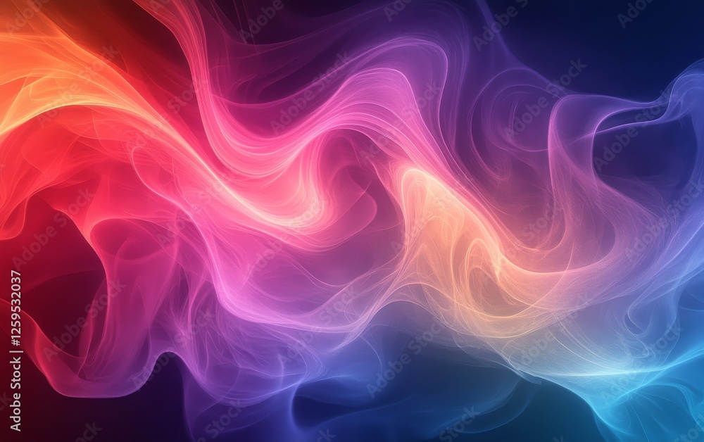Fototapeta premium Abstract colorful smoke background. Featuring swirling colorful smoke and vibrant hues. Emphasizing creativity and fluidity. Ideal for artistic and dynamic themes.