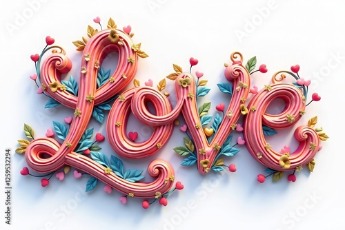 Love typography heart image, 