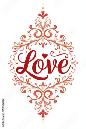 Love typography heart image, 