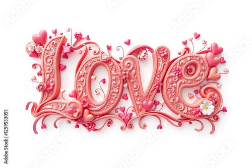 Love typography heart image, 