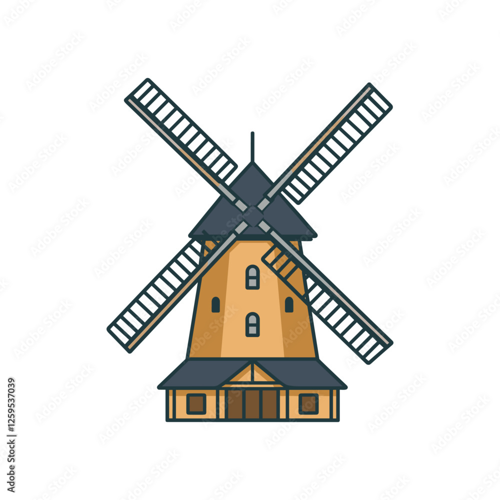 Cartoon Windmill Icon Cartoon Windmill Icon