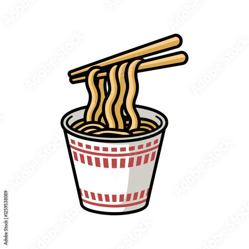 Cartoon Instant Noodles Cup Icon