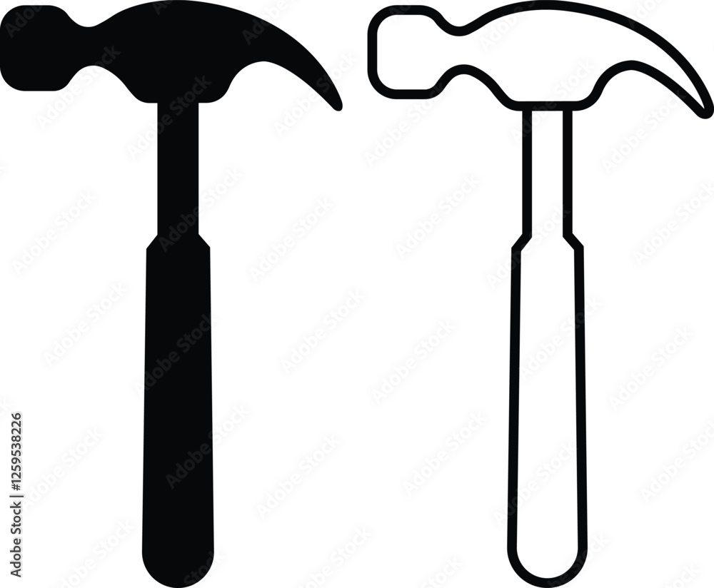Tool repair and service icon set. Hammer Working Engineering tools in flat, line icon. Instrument Construction wrench and screwdriver. vector for apps, web isolated on transparent background. Tool repair and service icon set. Hammer Working Engineering tools in flat, line icon. Instrument Construction wrench and screwdriver. vector for apps, web isolated on transparent background.