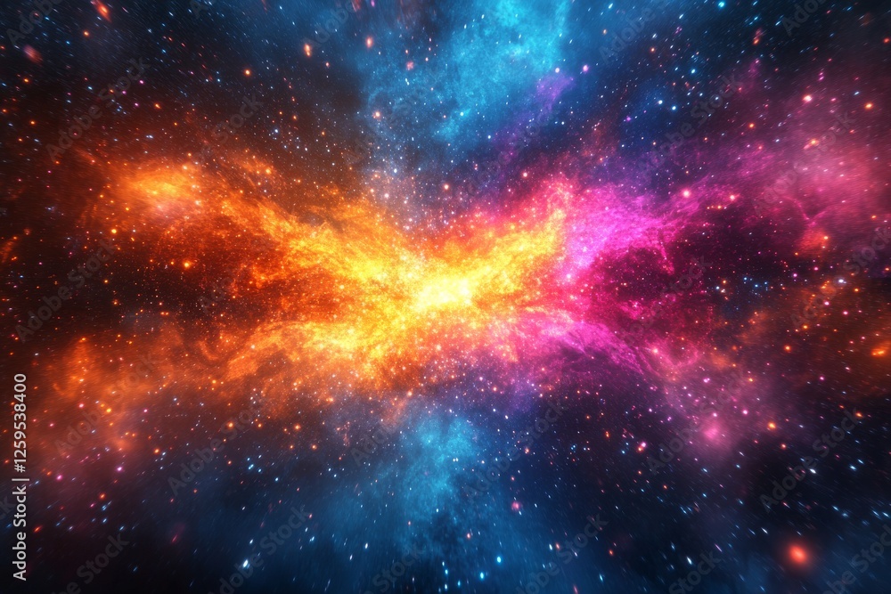 Fototapeta premium Abstract cosmic dynamic bursts background. Featuring cosmic dynamic bursts with vivid colors. Emphasizing depth and explosive brilliance. Ideal for space and artistic themes.