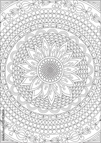 Adult Mandala Coloring Page Vector Art
