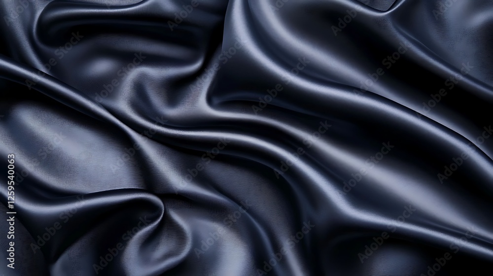 Fototapeta premium Dark silk fabric folds, background texture