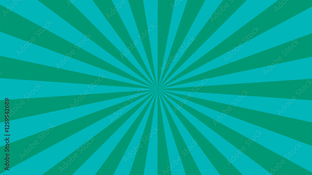 Vibrant Teal and Green Sunburst Background with Rays Emanating from a Central Point - Retro and Comic Book Style Vibrant Teal and Green Sunburst Background with Rays Emanating from a Central Point - Retro and Comic Book Style