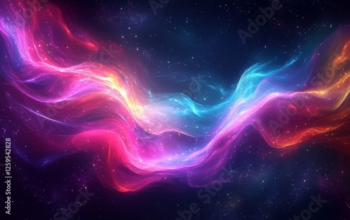 Abstract cosmic energy flows background. Featuring cosmic energy flows and bright colors. Emphasizing depth and fluid dynamics. Ideal for space and artistic themes.