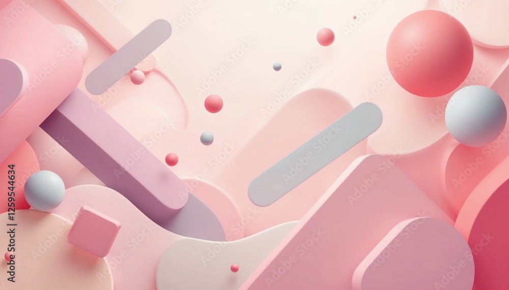 Gentle pastel abstraction with geometric forms and delicate shadows Gentle pastel abstraction with geometric forms and delicate shadows