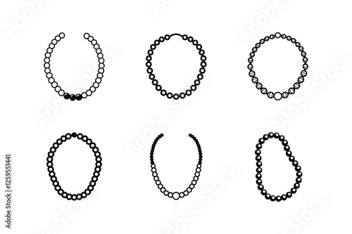 beads necklace line art vector illustration