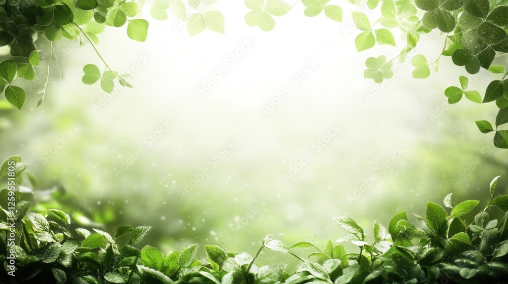 A serene natural background featuring rich green clovers, leaving a soft focal area for text placement. A serene natural background featuring rich green clovers, leaving a soft focal area for text placement.