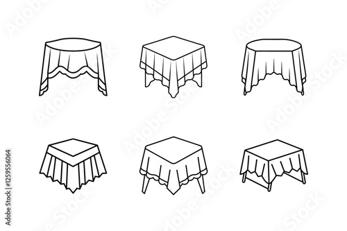 tablecloth line art vector illustration