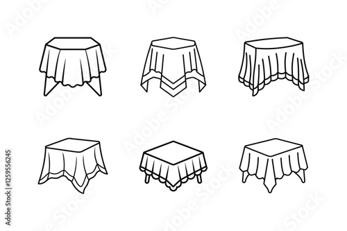 tablecloth icon line art vector illustration