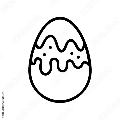 Outline icon of a chocolate egg for Easter concept
