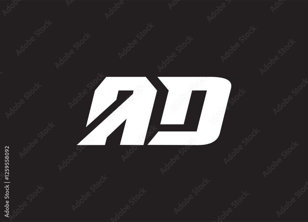 Obraz premium AD letter logo and initial logo design