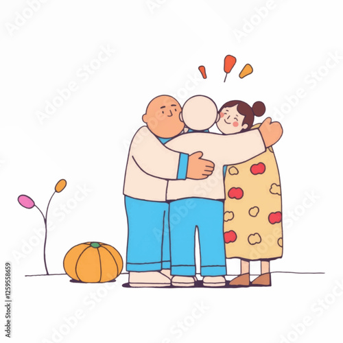 Figure Characters in a group hug.