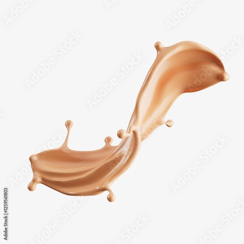 3D Render of a Smooth Liquid Splash in Motion