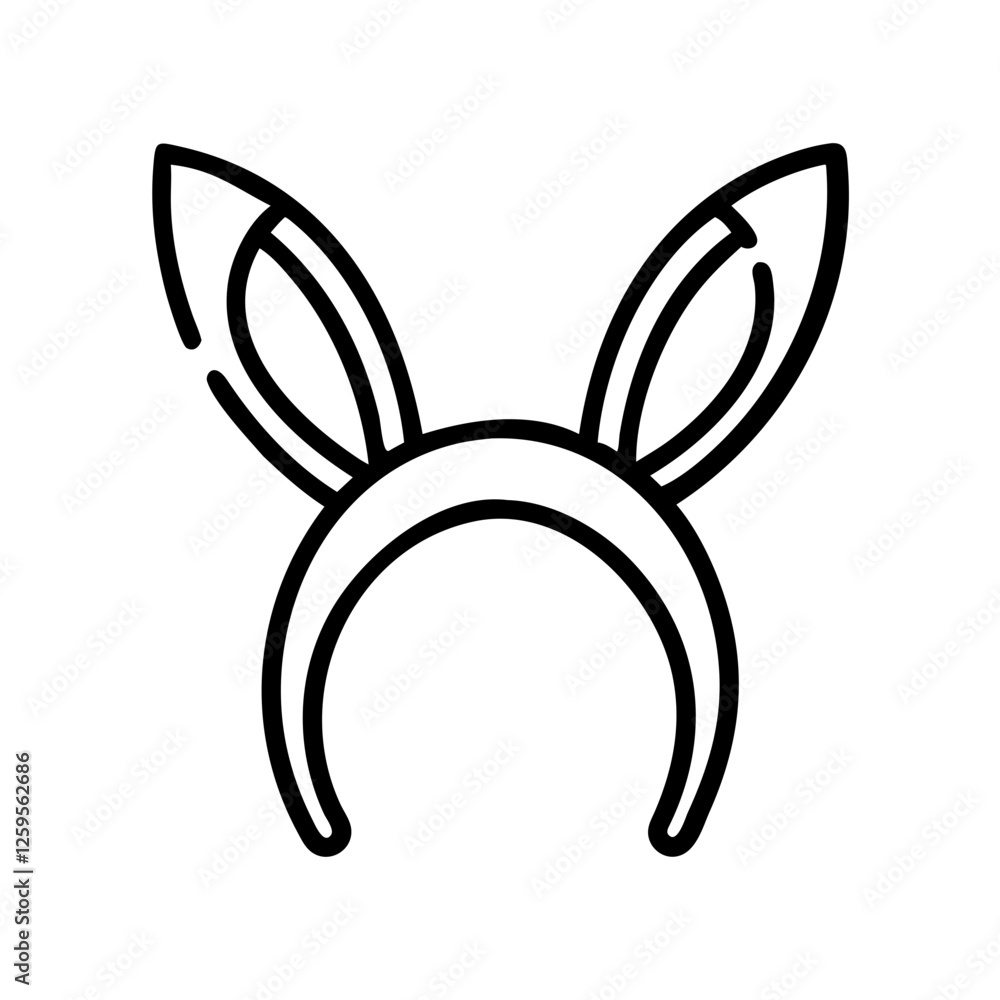 Outline icon of a bunny ears headband for Easter concept
Outline icon of a bunny ears headband for Easter concept