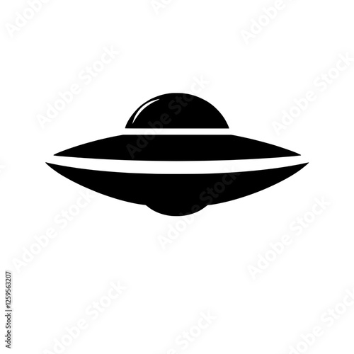 UFO Silhouette: A sleek, iconic silhouette of a classic UFO, symbolizing extraterrestrial life and the mysteries of the universe.