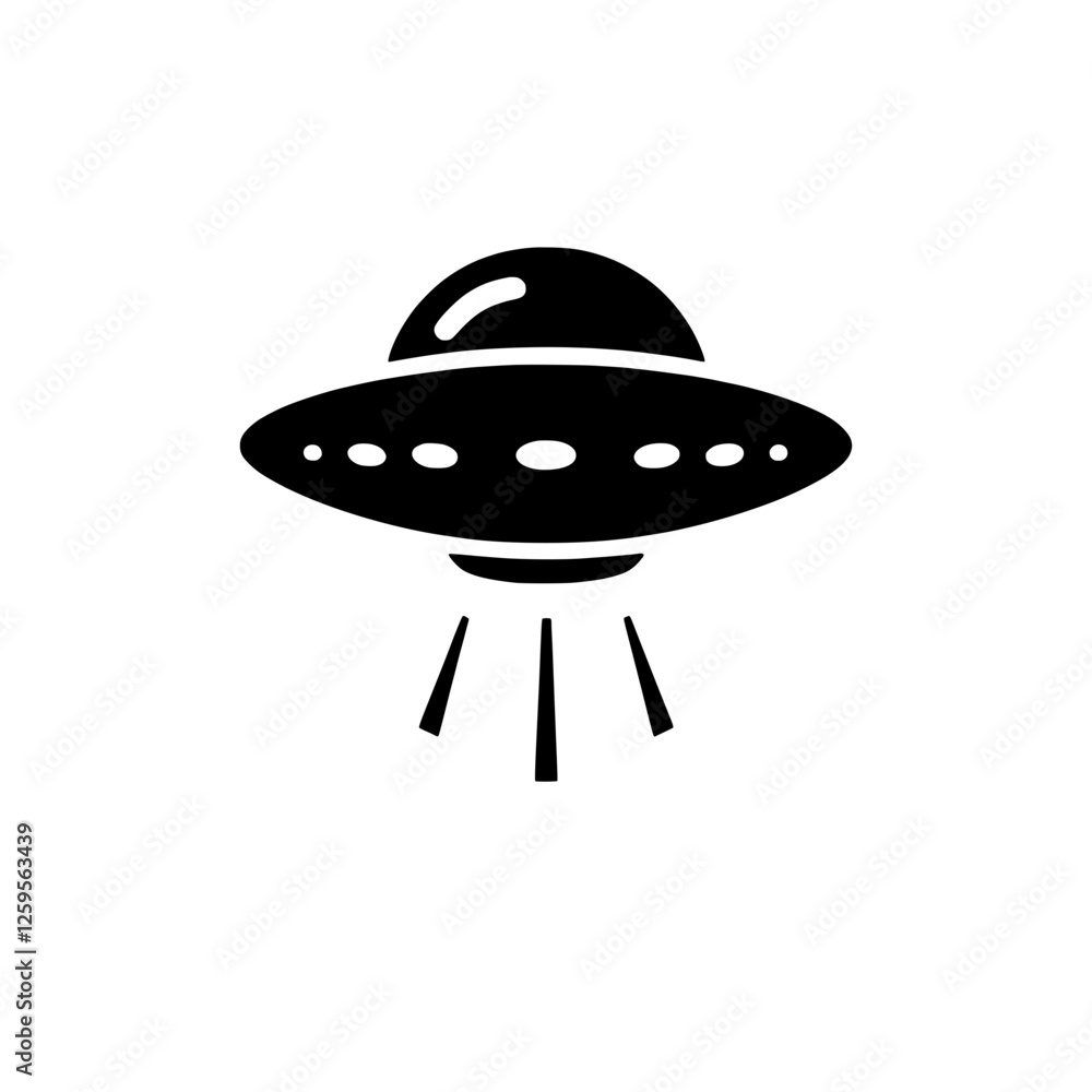 UFO Icon: A classic, minimalist black and white illustration of a flying saucer, perfect for adding a touch of extraterrestrial intrigue to your designs. UFO Icon: A classic, minimalist black and white illustration of a flying saucer, perfect for adding a touch of extraterrestrial intrigue to your designs.