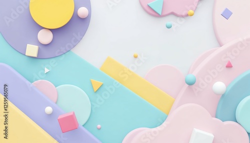 Wallpaper Mural Pastel Geometry Playful Abstract Shapes Gentle Background Design Torontodigital.ca