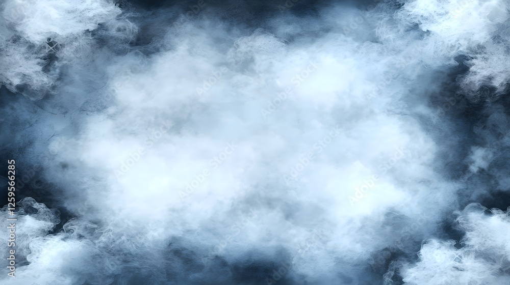 Soft White Smoke Background with Dark Mysterious Atmosphere Soft White Smoke Background with Dark Mysterious Atmosphere