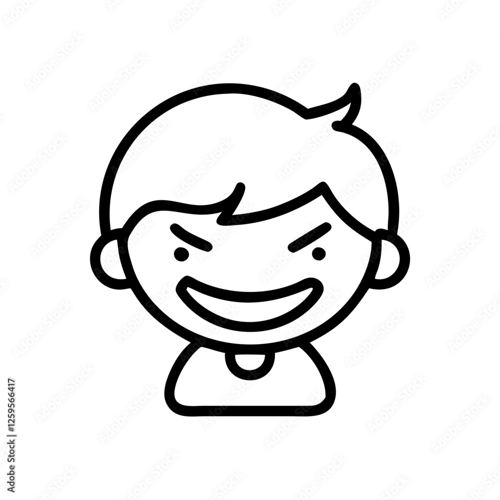 Playful cartoon icon of a mischievous boy character
Playful cartoon icon of a mischievous boy character