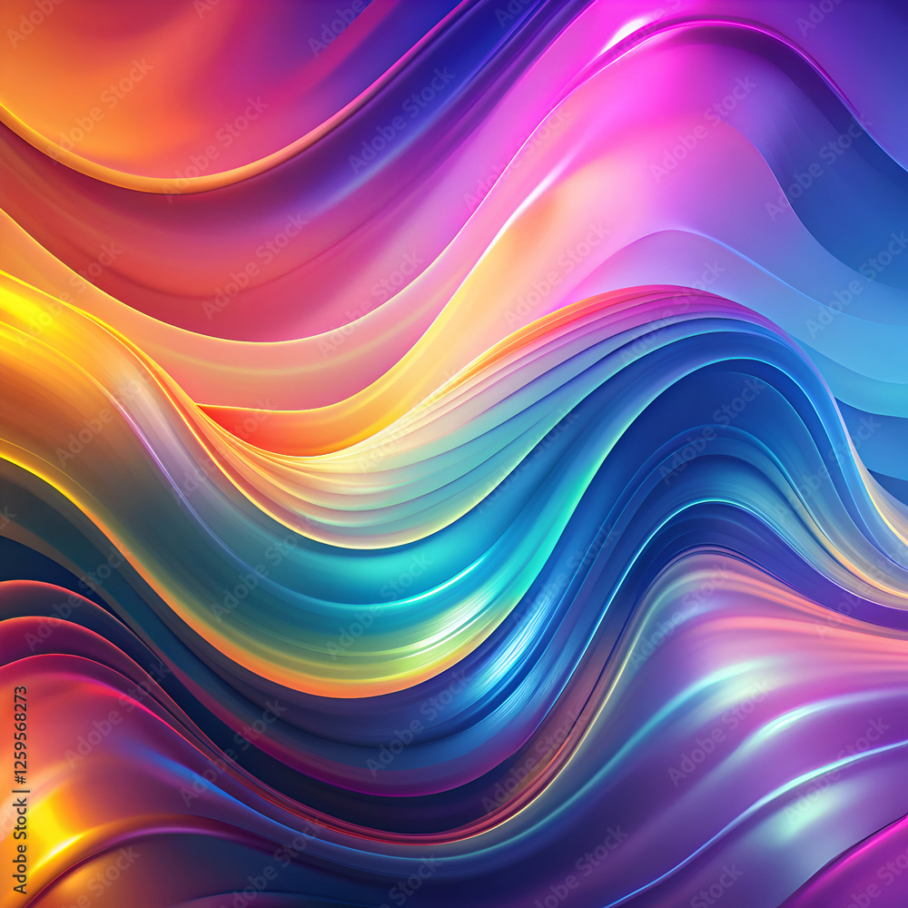 Abstract Colorful Waves. A Psychedelic Digital Art Design Abstract Colorful Waves. A Psychedelic Digital Art Design