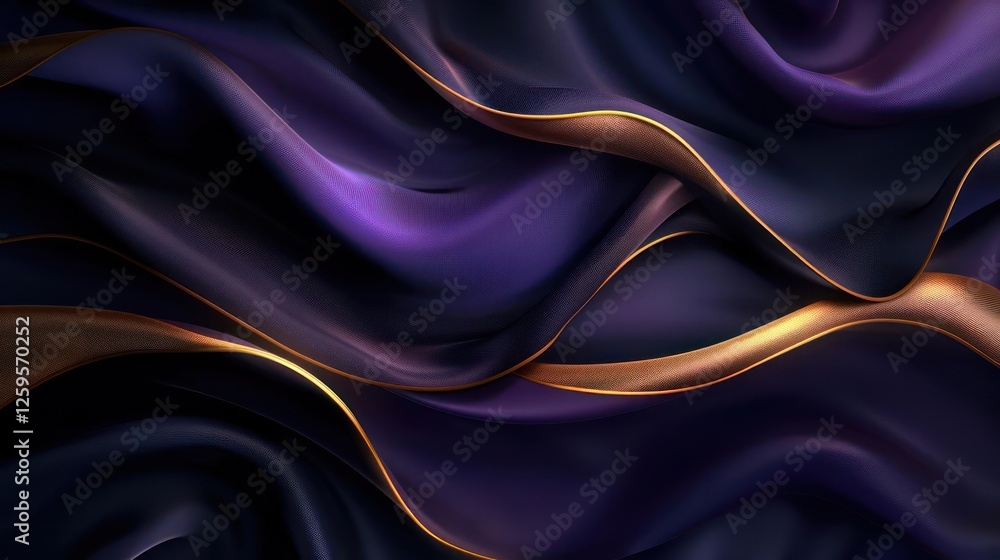 Fototapeta premium A digital artwork featuring a vibrant, flowing fabric design with intricate patterns and textures.