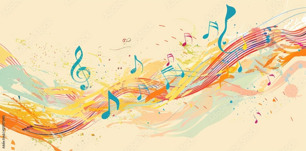 Fototapeta premium abstract background with musical notes