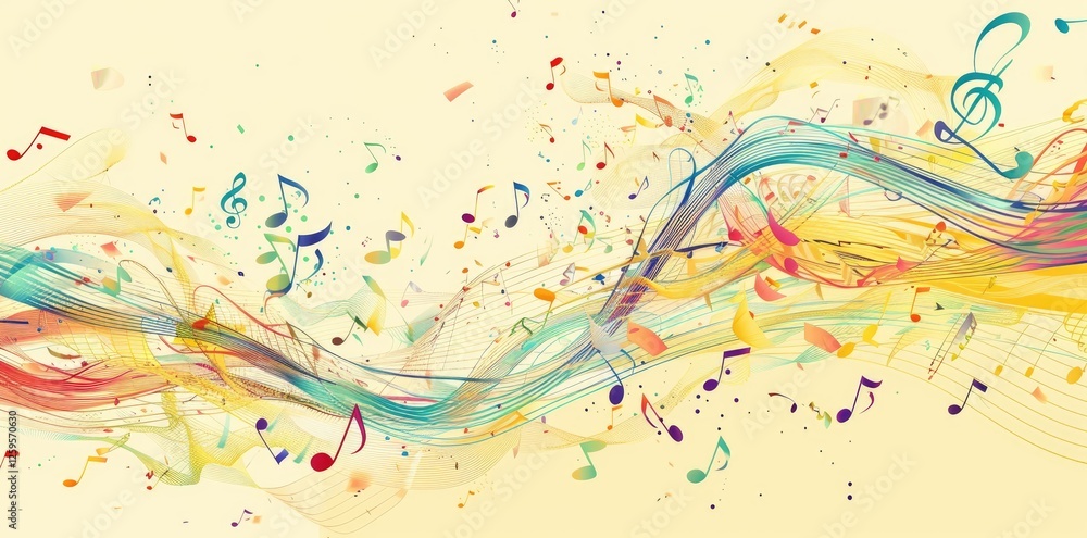 Obraz premium abstract background with musical notes