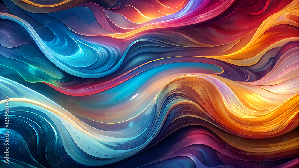 Abstract Swirling Lines. Vibrant Digital Art Abstract Swirling Lines. Vibrant Digital Art