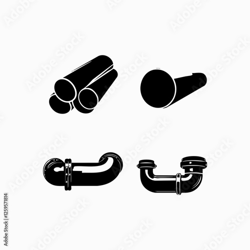 Water pipe vector logo icon set