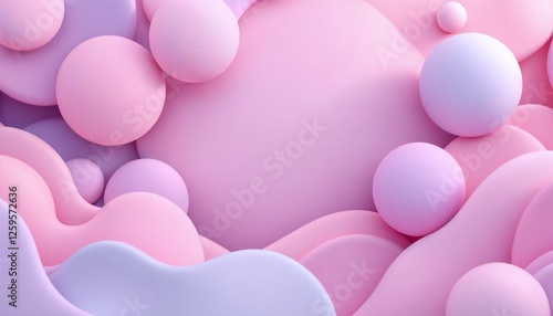 Wallpaper Mural Soft Abstract Spheres in Serene Shades of Pink and Lavender Torontodigital.ca