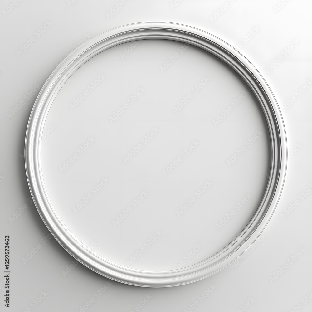 Minimalist 3D Round Frame Icon on White Background Minimalist 3D Round Frame Icon on White Background