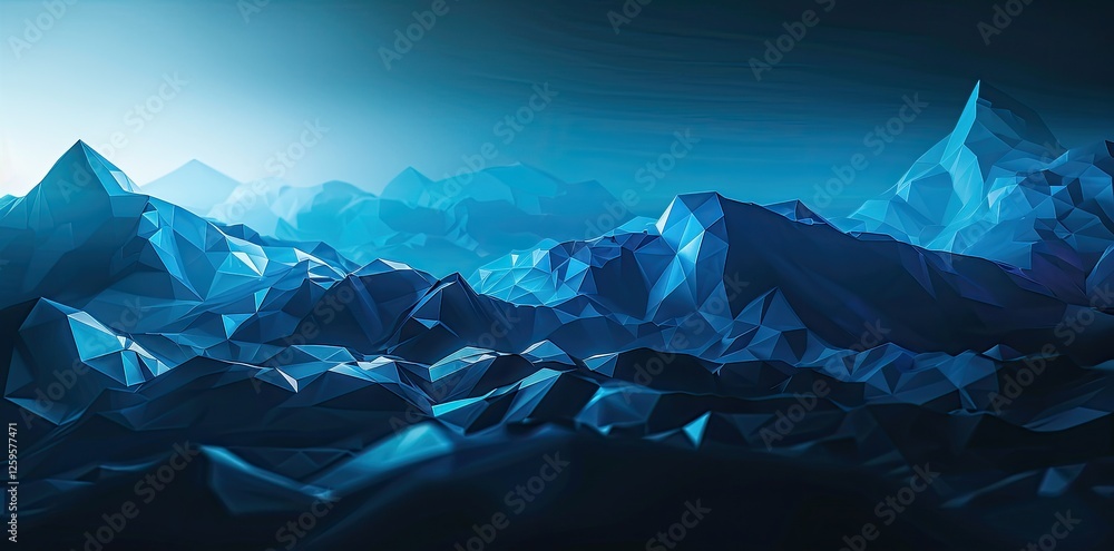 Obraz premium Abstract blue background with low poly shapes