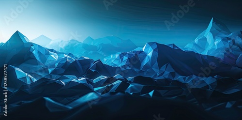 Abstract blue background with low poly shapes
