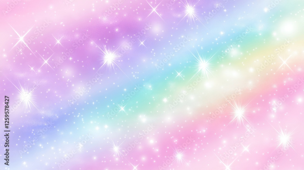 Pastel rainbow galaxy background, sparkling stars, magical design, digital art Pastel rainbow galaxy background, sparkling stars, magical design, digital art